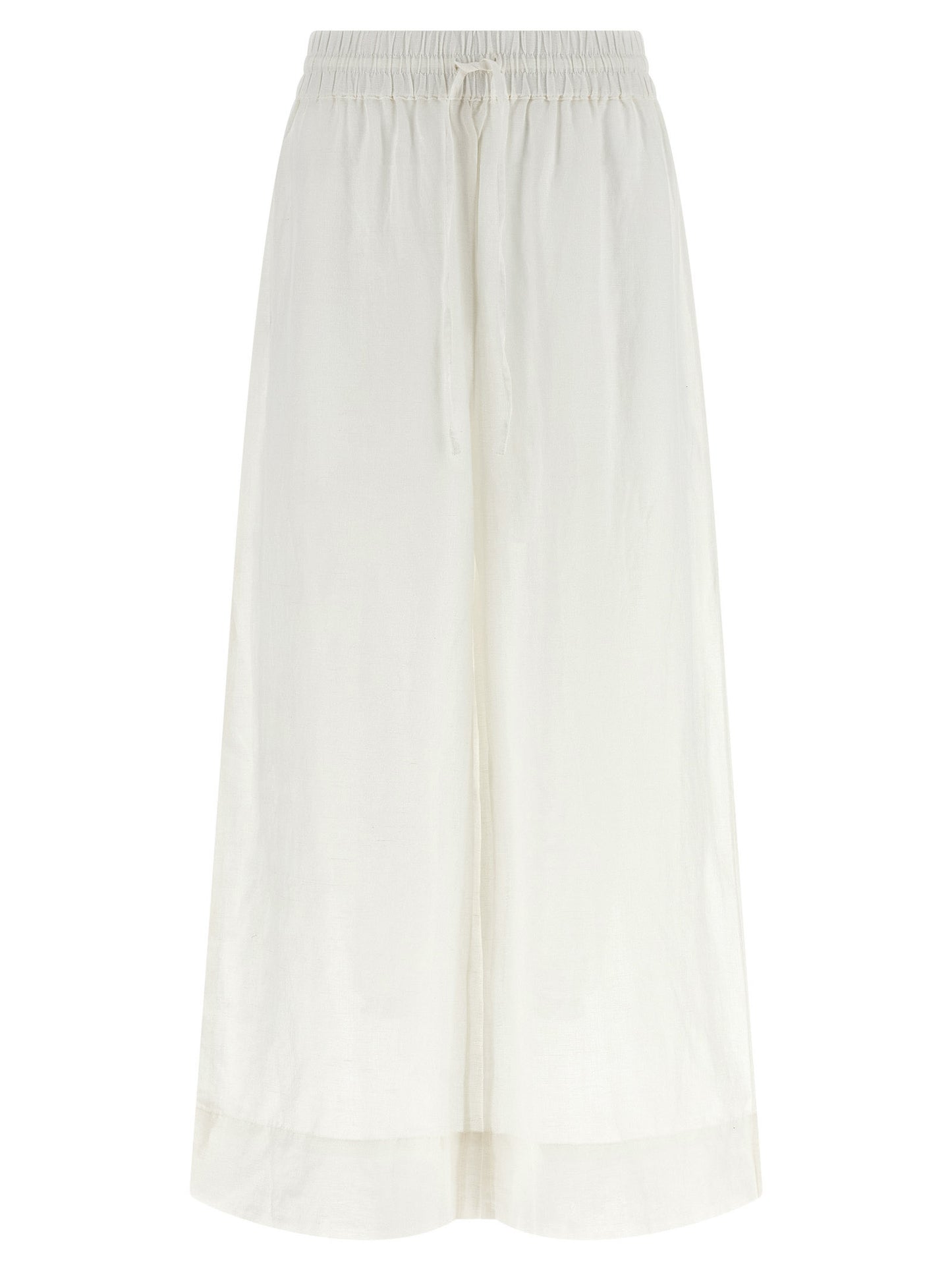 White Linen Casual Pants