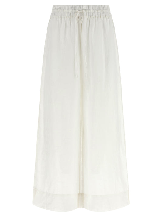 White Linen Casual Pants