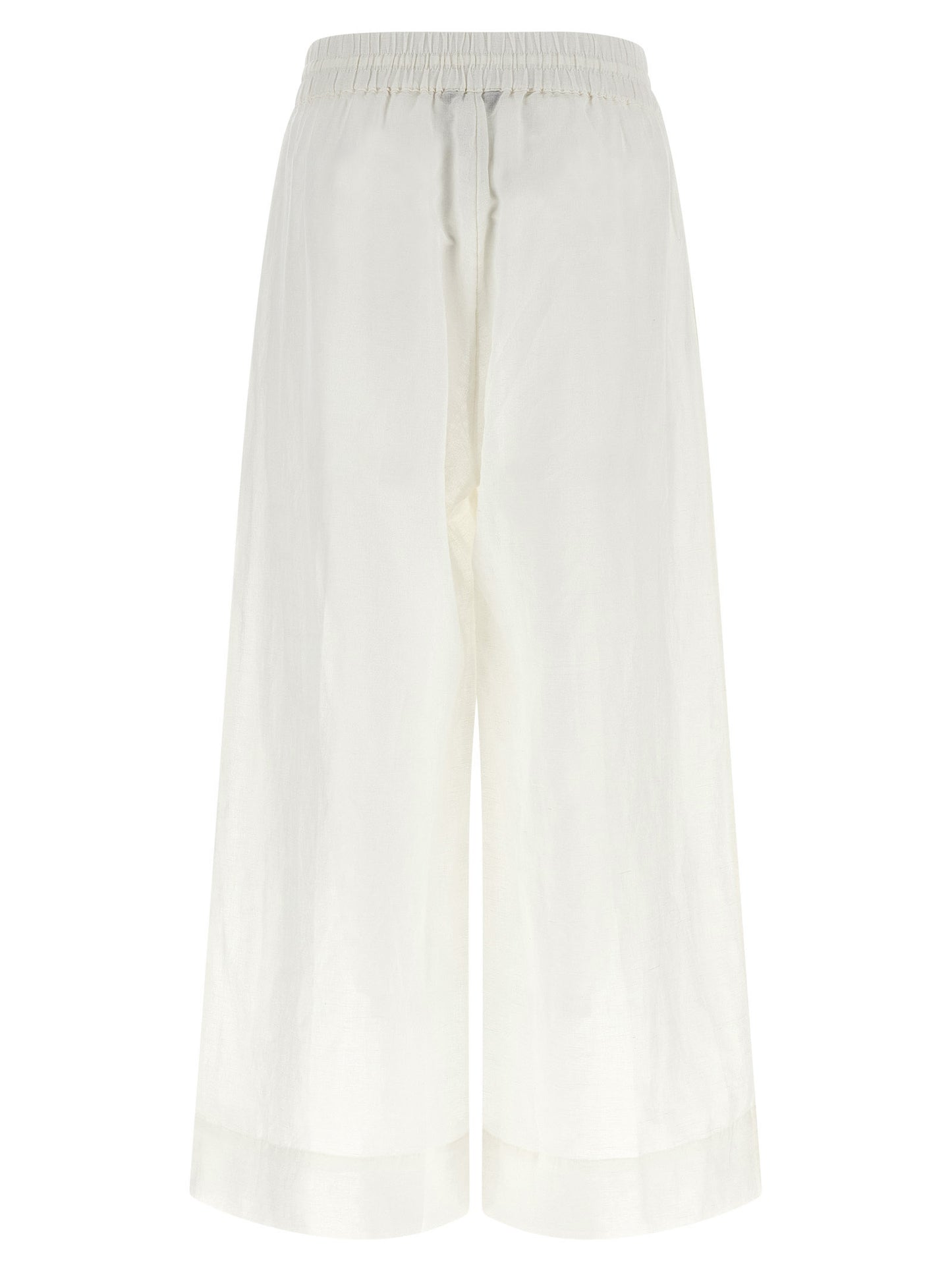 White Linen Casual Pants
