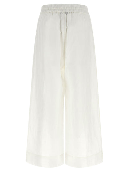 White Linen Casual Pants