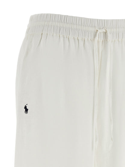 White Linen Casual Pants