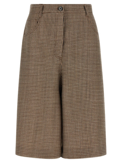 Brown Virgin Wool Bermuda Shorts