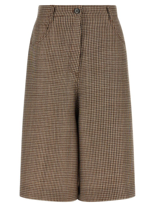 Brown Virgin Wool Bermuda Shorts
