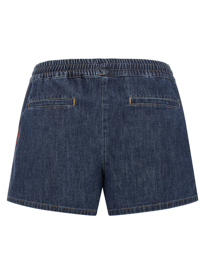 Blue Cotton Bermuda Shorts