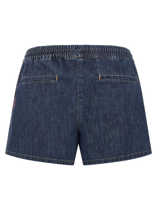 Blue Cotton Bermuda Shorts