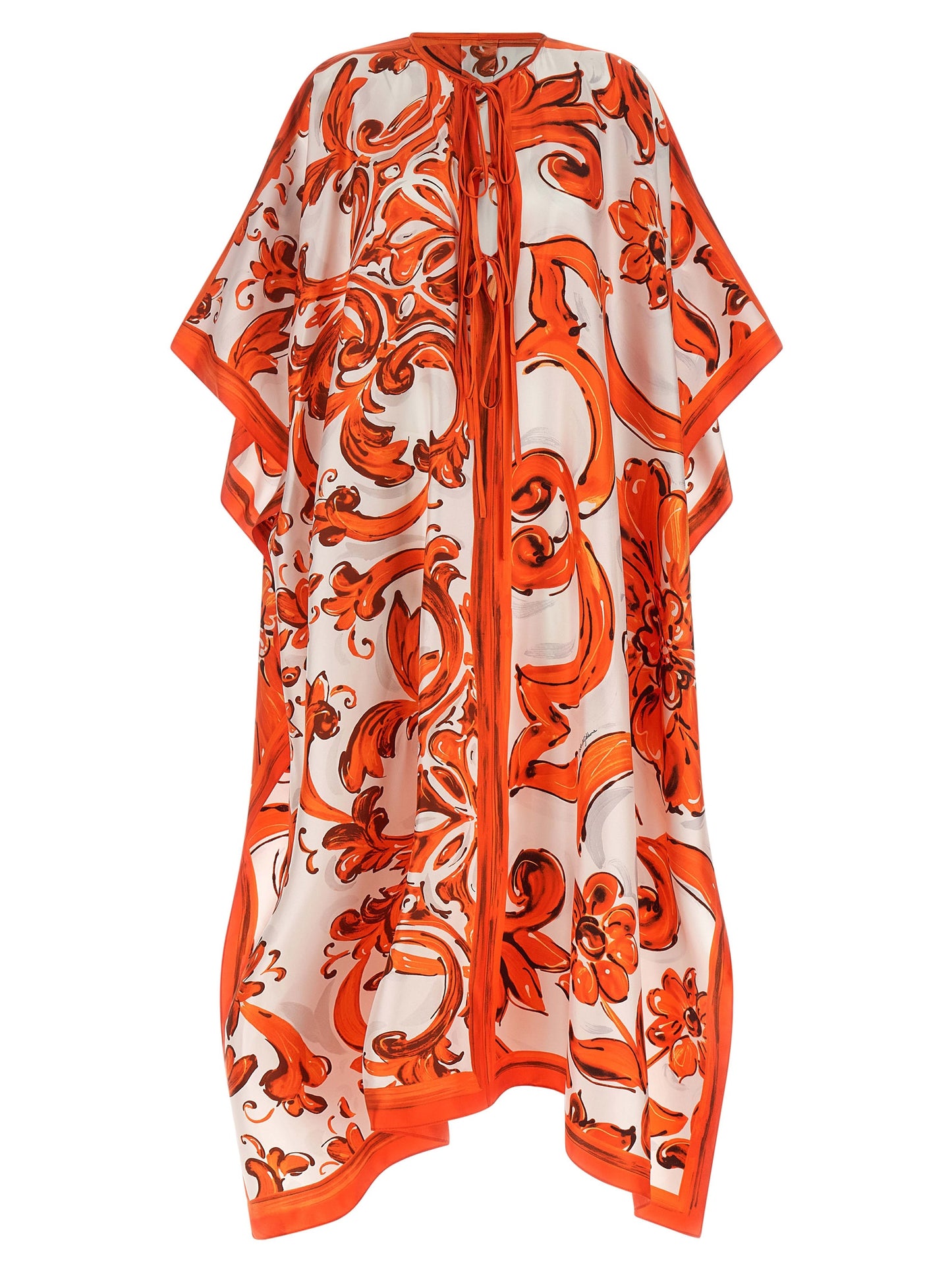 Orange Silk Long Dress