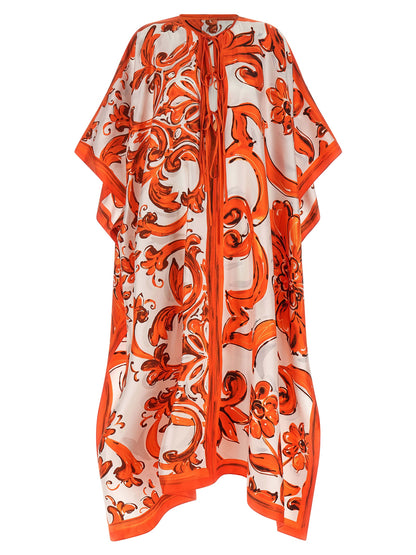 Orange Silk Long Dress
