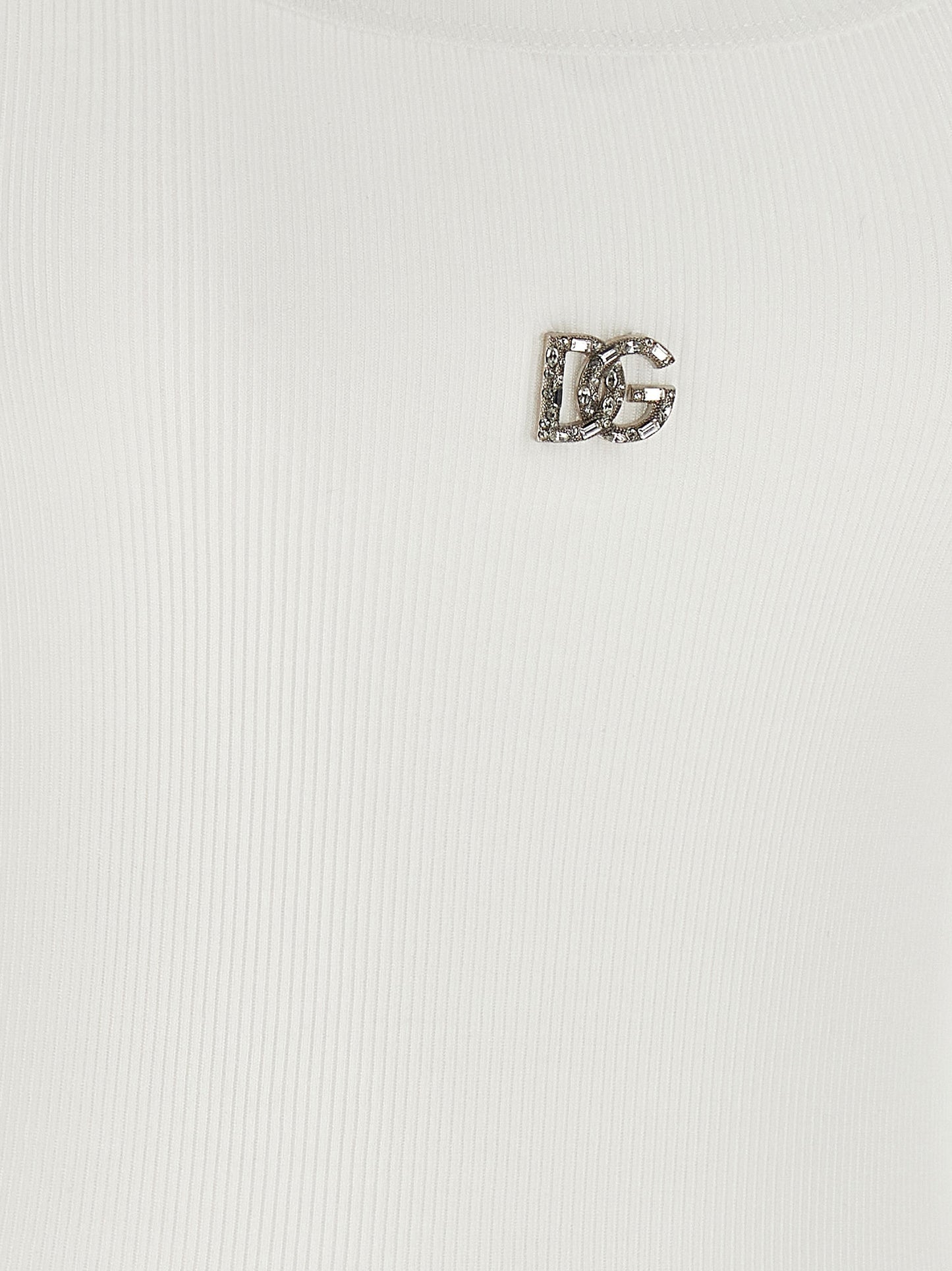 White Cotton Sleeveles T-Shirt