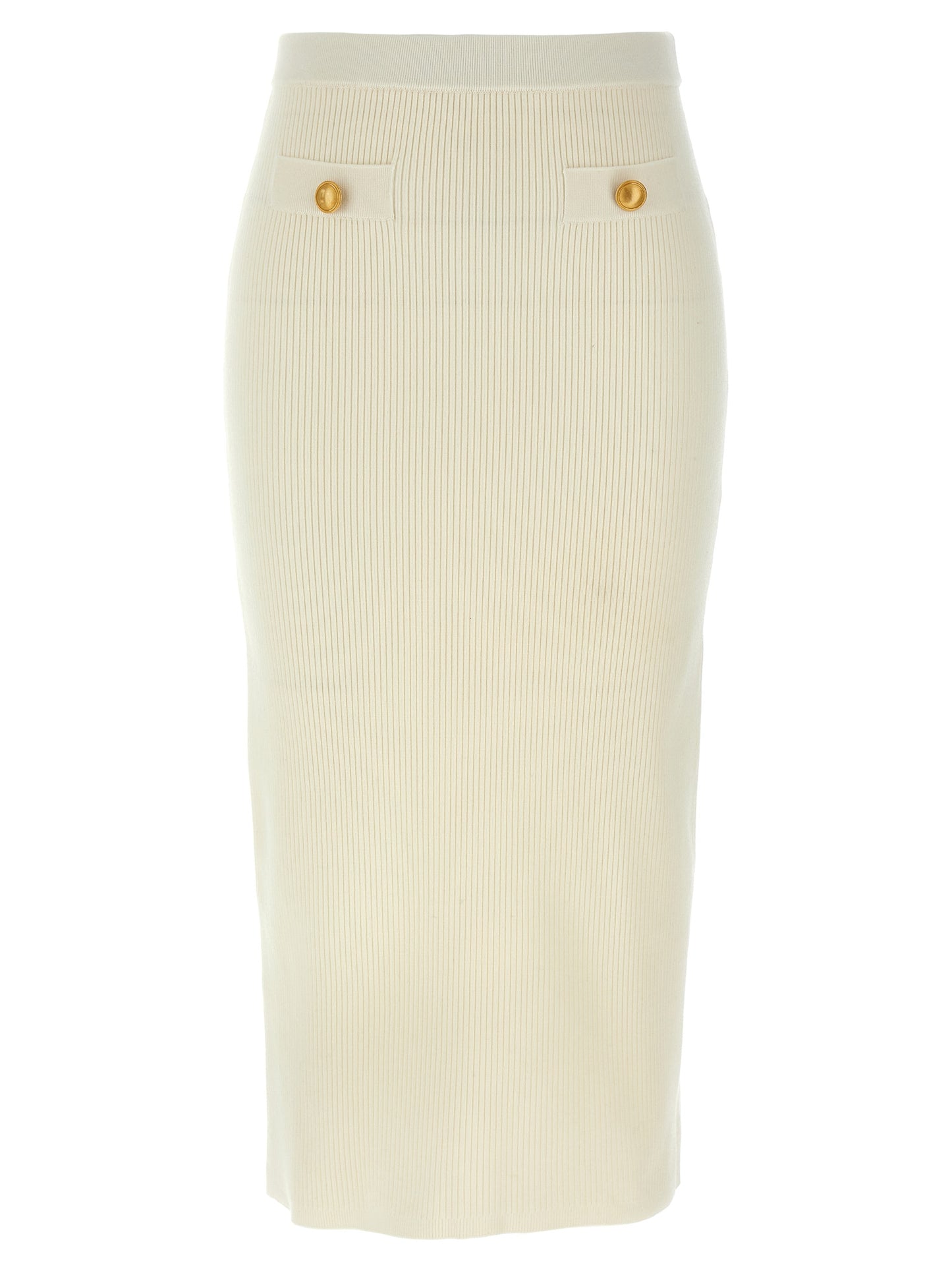 White Wool Midi Skirt