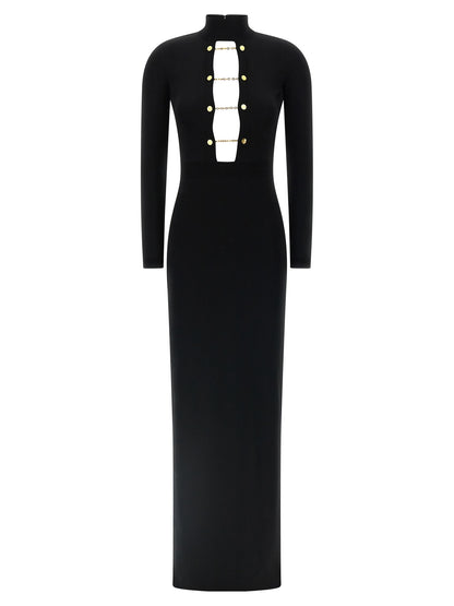 Black Viscose Long Dress