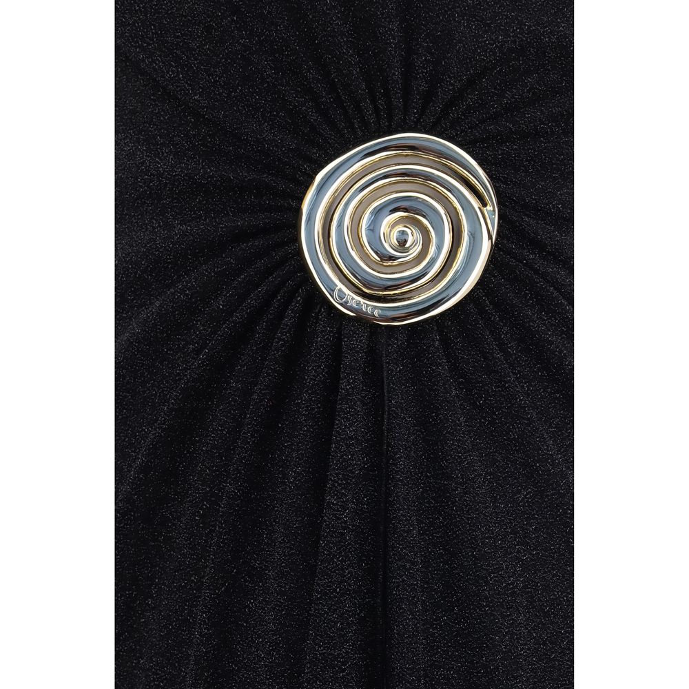 Black Polyamide Cocktail Dress