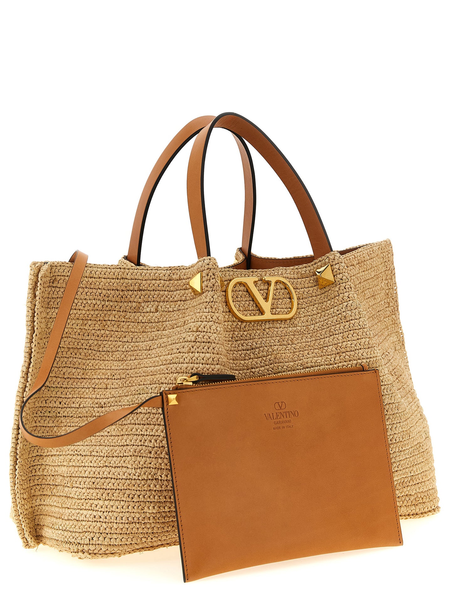 Beige Straw Tote Bag