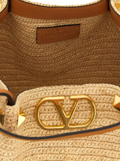 Beige Straw Tote Bag