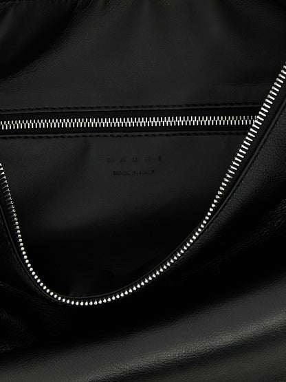 Black Calfskin Shoulder Bag
