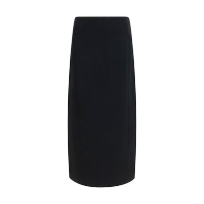 Black Acetate Long Skirt