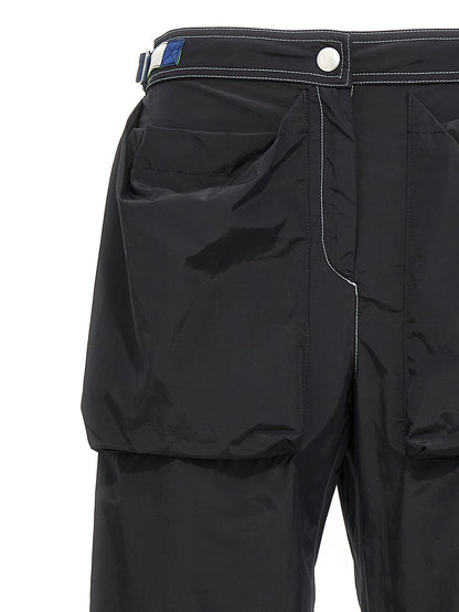 Black Polyamide Casual Pants