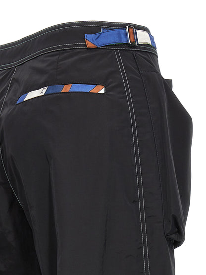 Black Polyamide Casual Pants