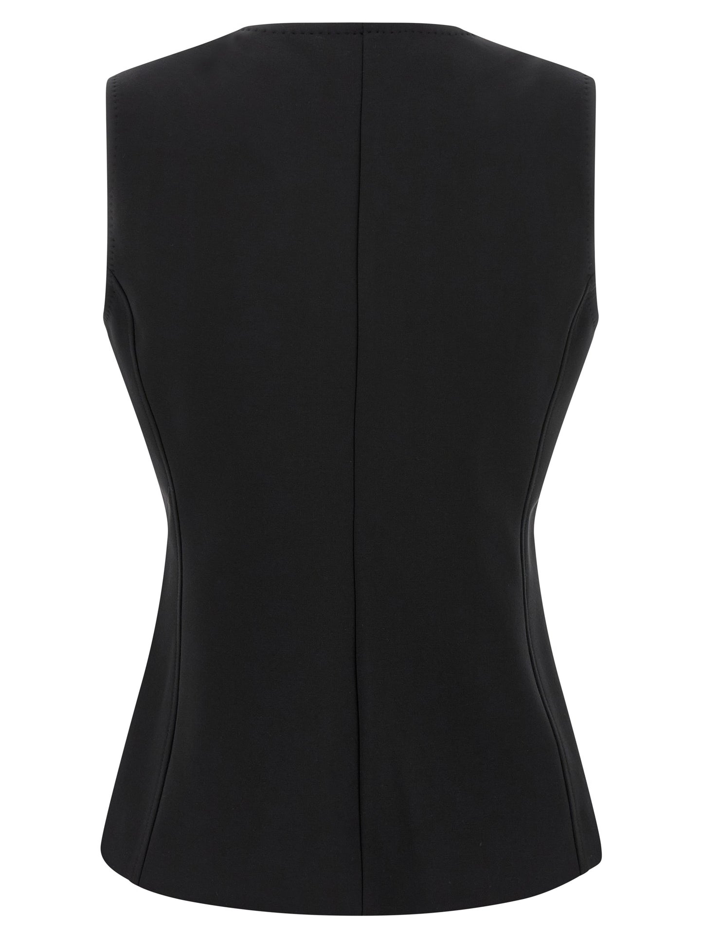 Black Viscose Sleeveless Jacket