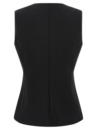 Black Viscose Sleeveless Jacket