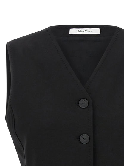 Black Viscose Sleeveless Jacket