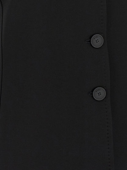 Black Viscose Sleeveless Jacket