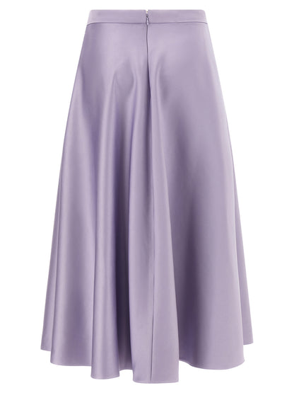 Purple Polyester Midi Skirt