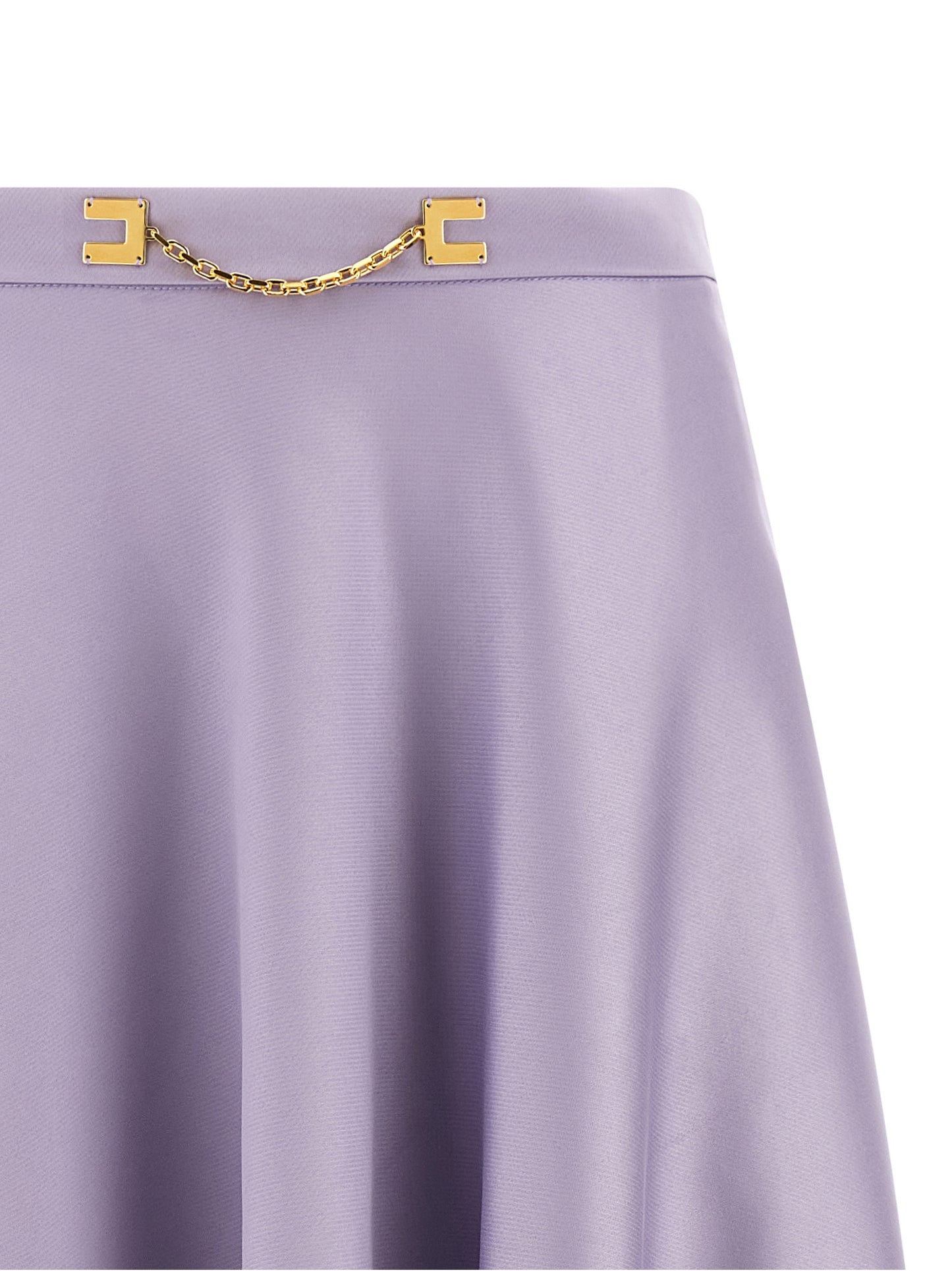 Purple Polyester Midi Skirt