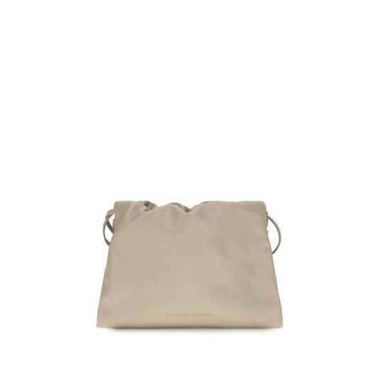 Beige Calf Leather Bos Taurus Clutch Bag