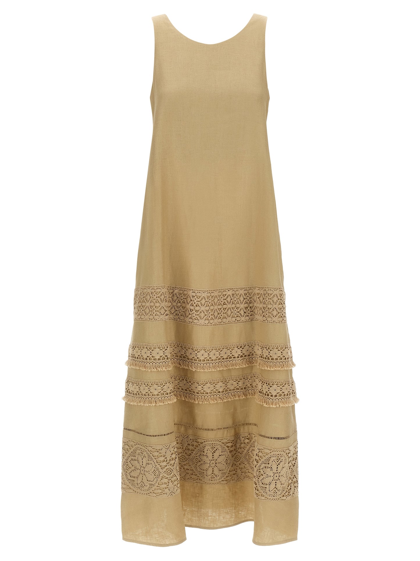 Beige Linen Long Dress