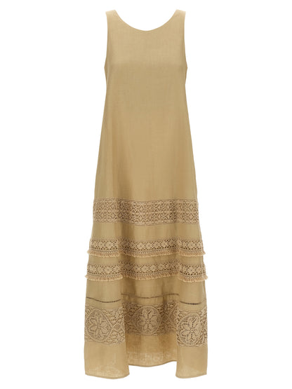 Beige Linen Long Dress