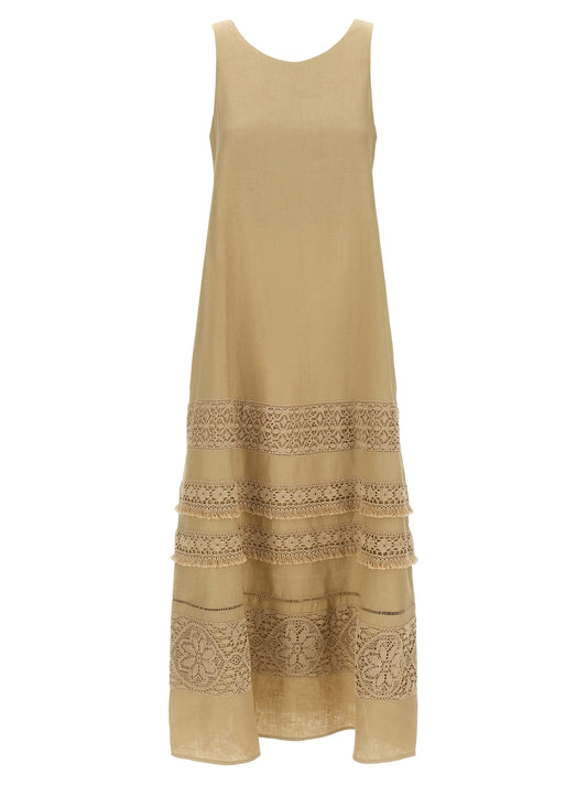 Beige Linen Long Dress