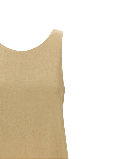Beige Linen Long Dress