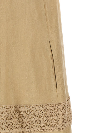 Beige Linen Long Dress