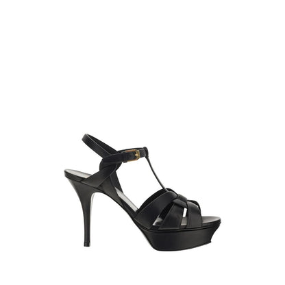 Black Calf Leather Bos Taurus Platform Sandals