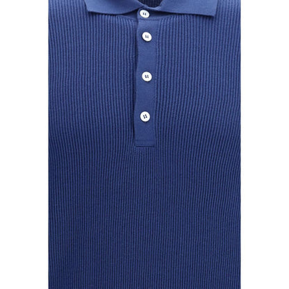 Blue Cotton Polo Shirt