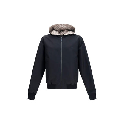 Black Polyester Bomber