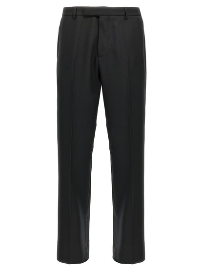 Black Polyester Casual Pants