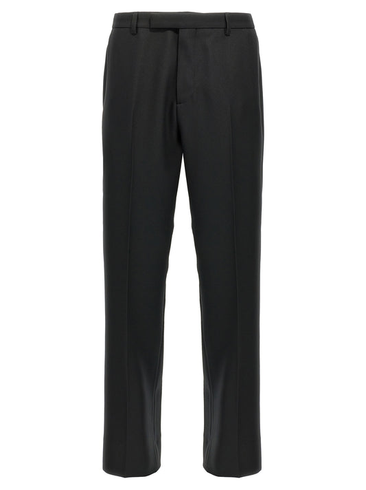 Black Polyester Casual Pants