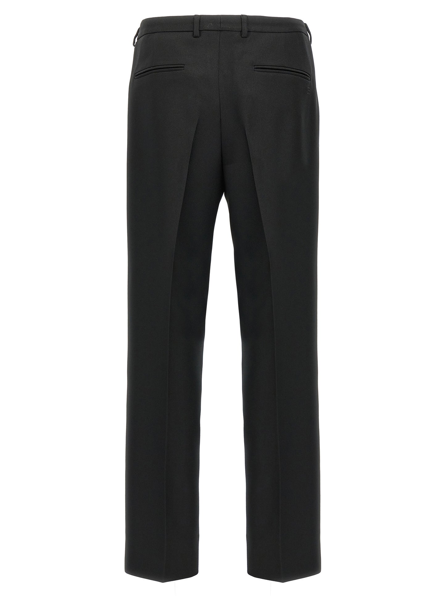 Black Polyester Casual Pants