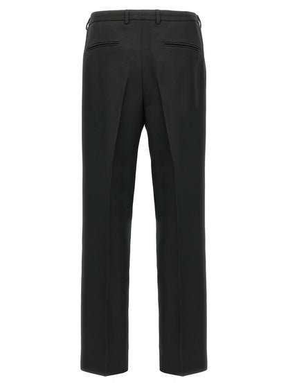 Black Polyester Casual Pants