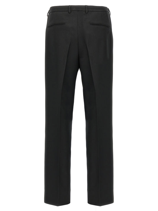Black Polyester Casual Pants