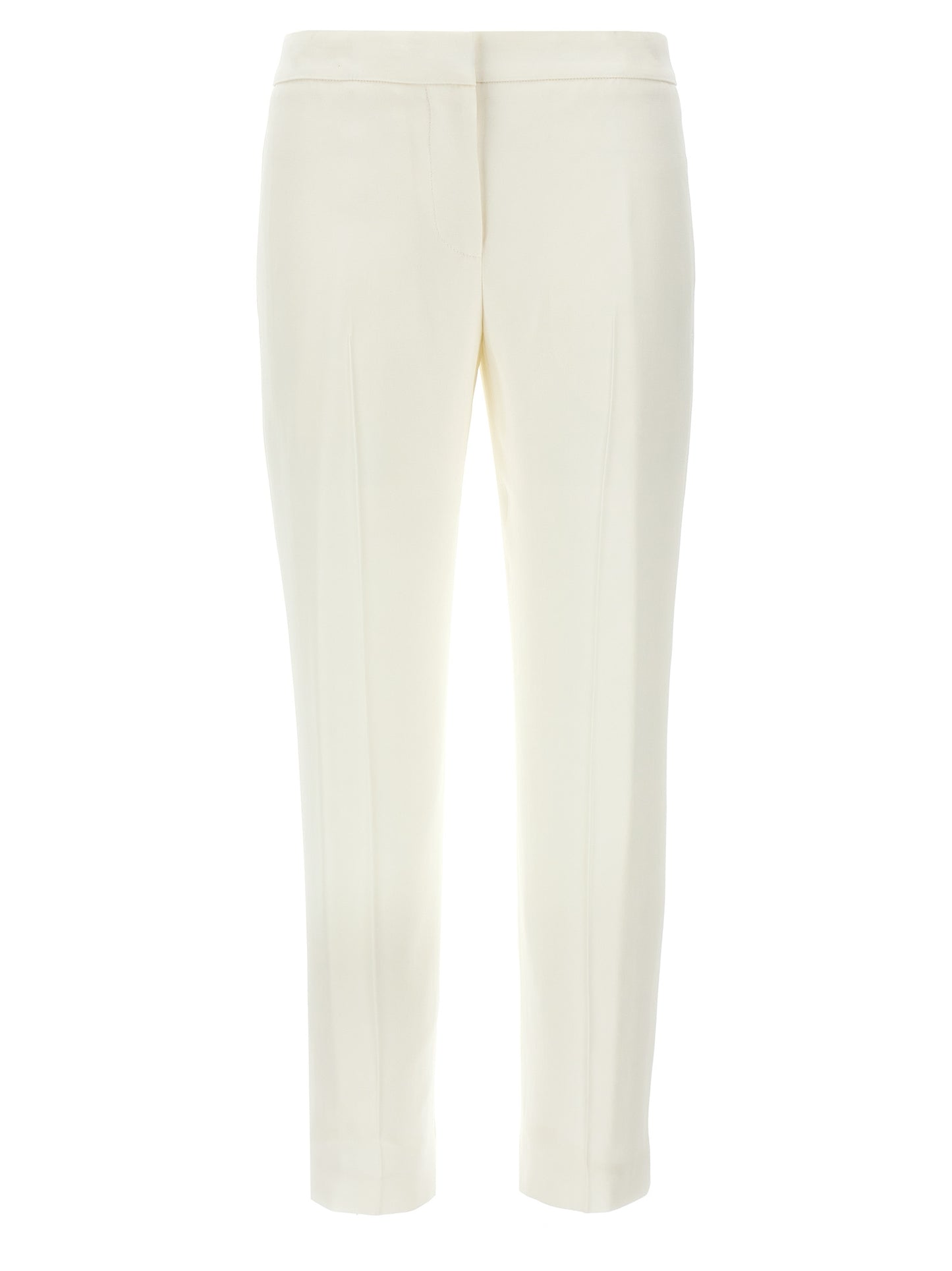 White Viscose Casual Pants