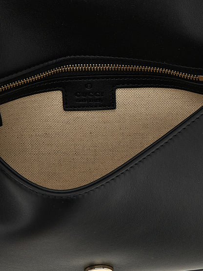 Black Calfskin Shoulder Bag