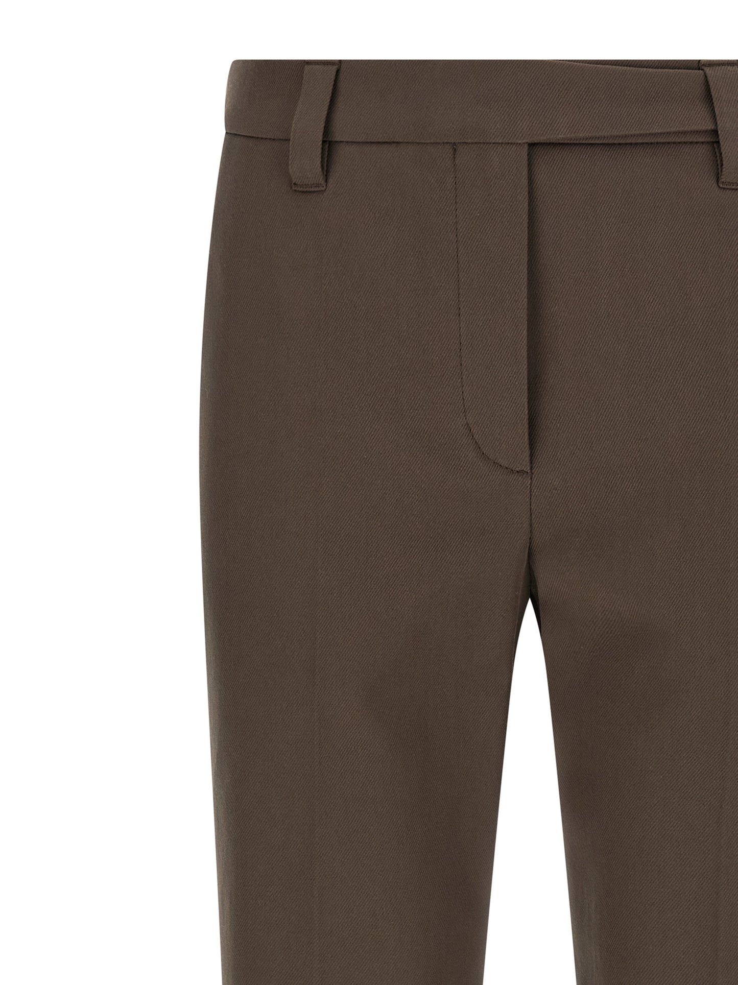 Brown Cotton Casual Pants