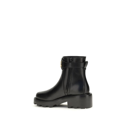 Black Calf Leather Bos Taurus Ankle Boots