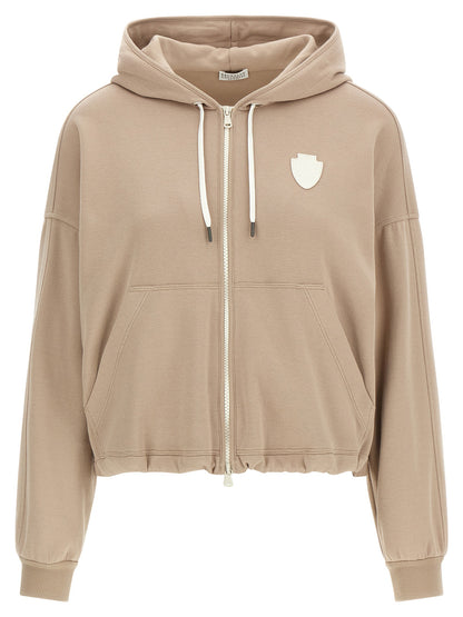 Beige Cotton Hoodie