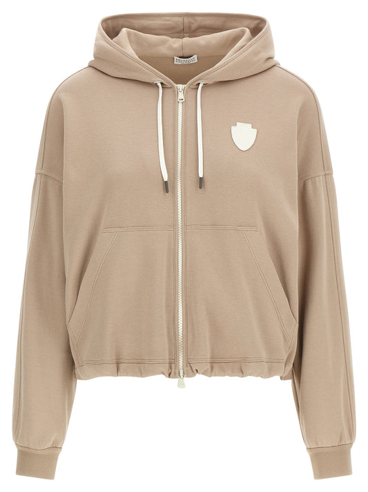 Beige Cotton Hoodie