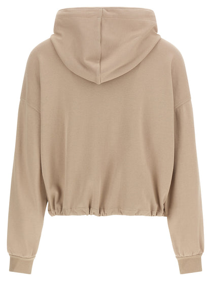 Beige Cotton Hoodie