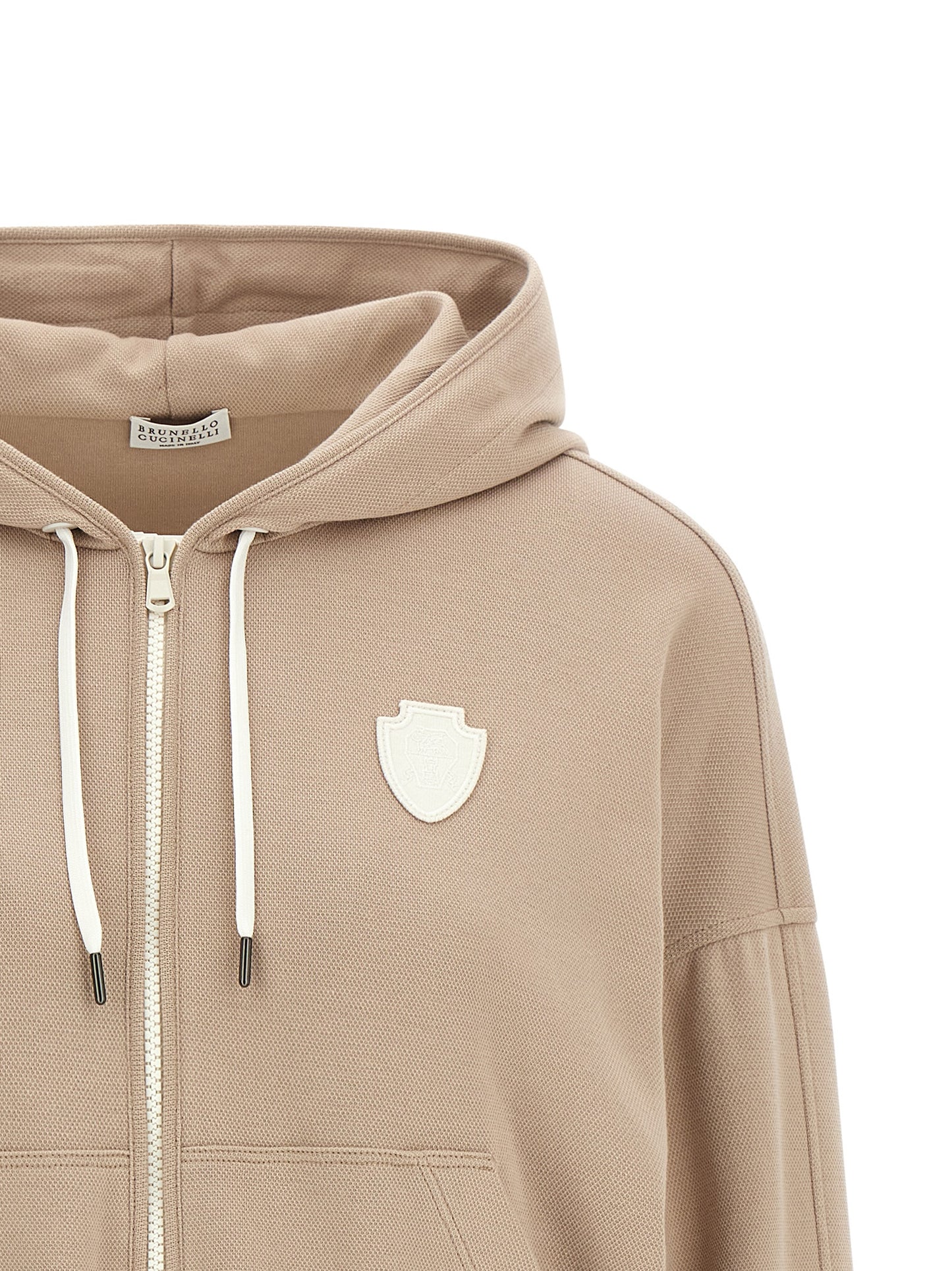 Beige Cotton Hoodie