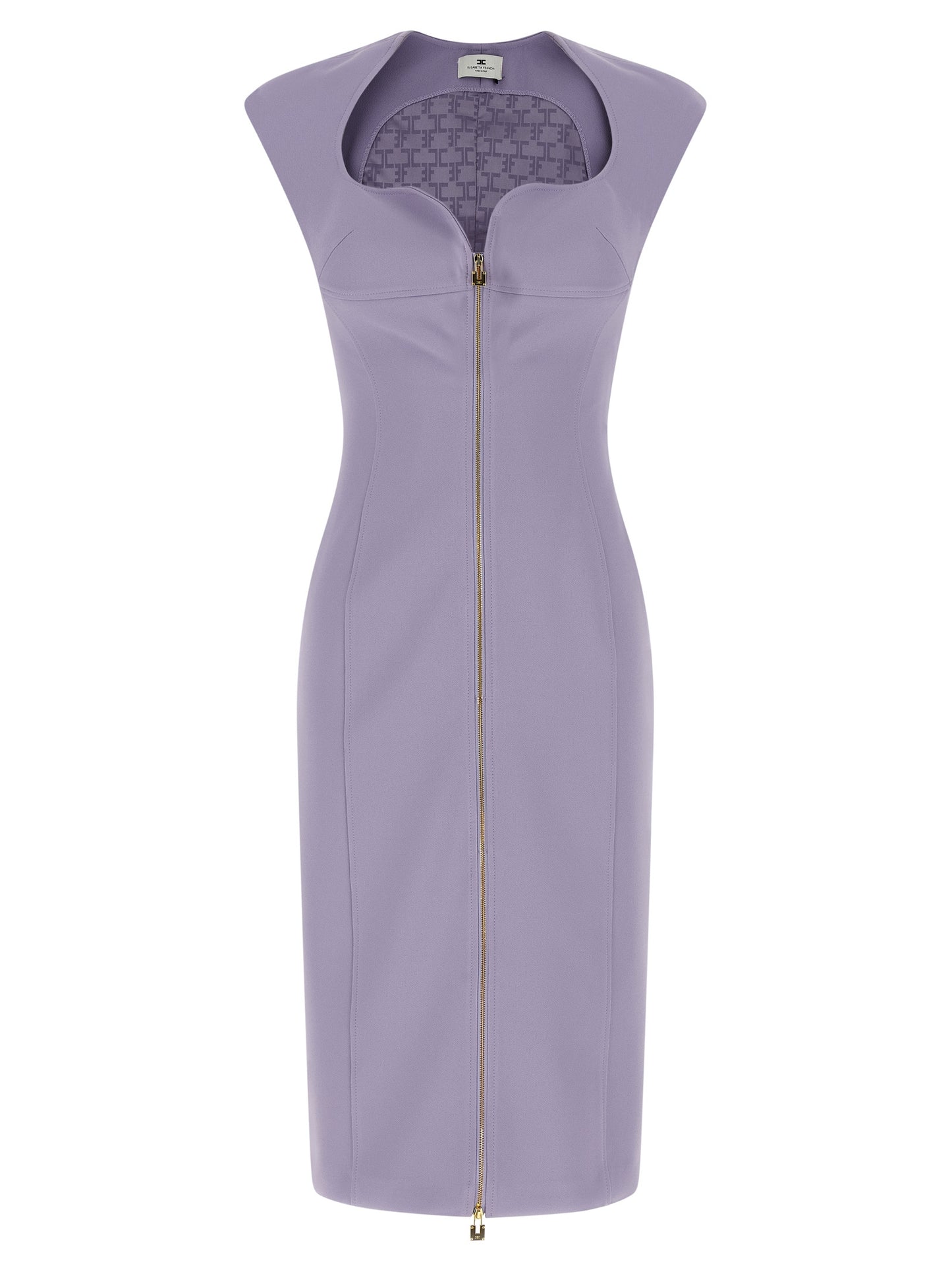 Purple Polyester Midi Dress